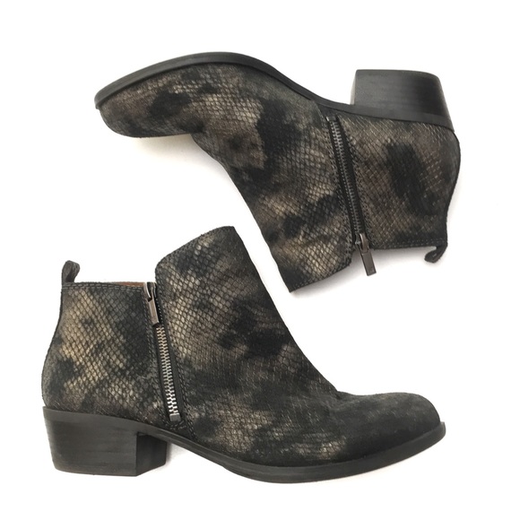 lucky snakeskin booties